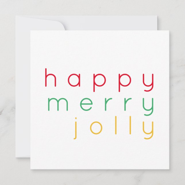 JEUNE JOYEUSE JOLLY JOLLY 5.25 Carré Carte de Noël (Devant)