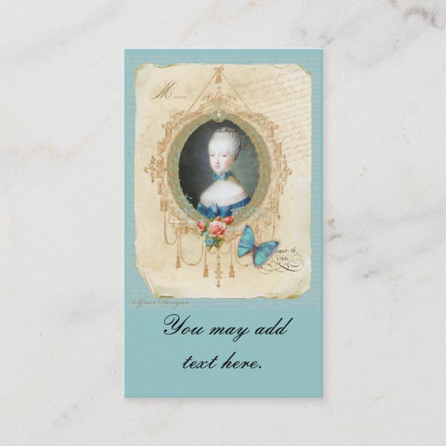 Jeune Marie Antoinette Cartes de visite (Devant)