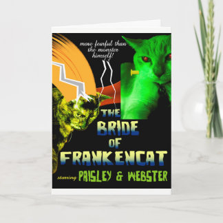 Jeune mariée de carte de Frankencat Halloween