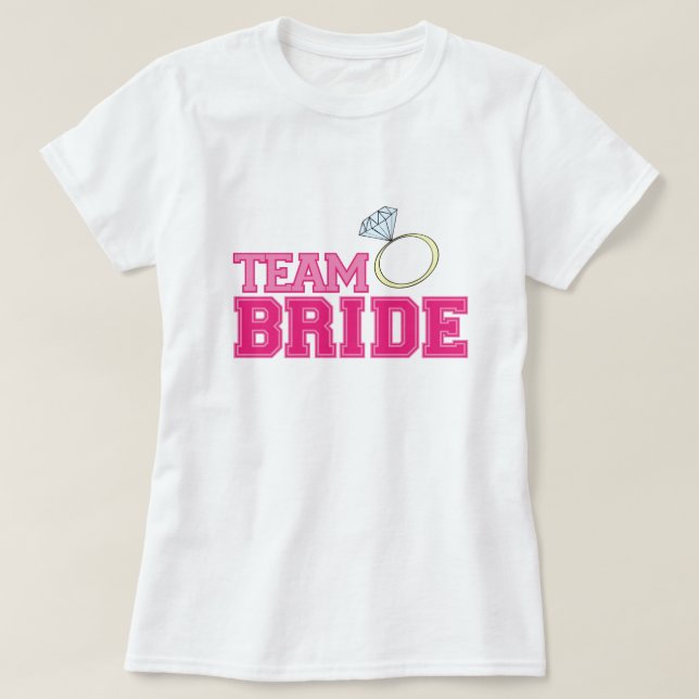 Jeune mariée d'équipe avec le T-shirt de dames (Design devant)