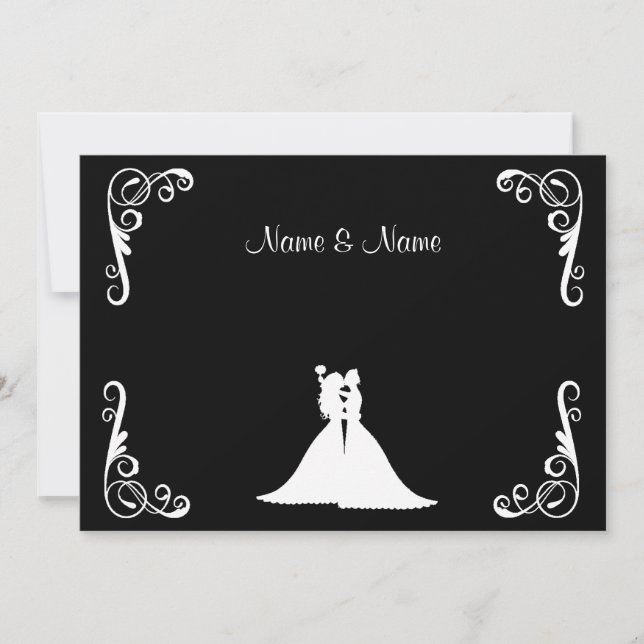 Jeune mariée et faire-part de mariage élégant (Devant)