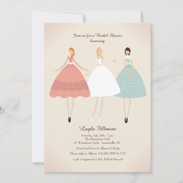 Jeune mariée et son invitation de préposés (Devant)