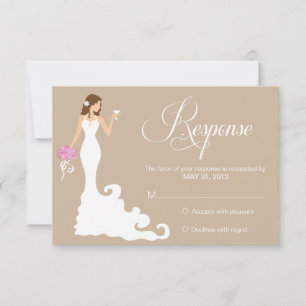 Jeune mariée moderne Brown chic RSVP