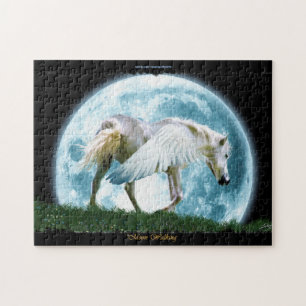 Jeune Pegasus & Pleine lune Imaginaire Puzzle d'ar