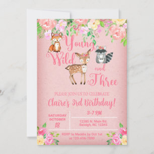Jeune sauvage et trois invitation de Woodland.