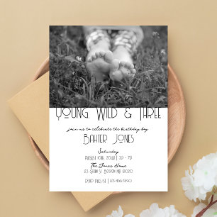 Jeune, sauvage et trois Invitation photo Jour B
