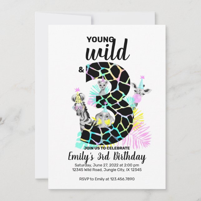Jeune sauvage et trois Wild 3ème invitation annive (Devant)