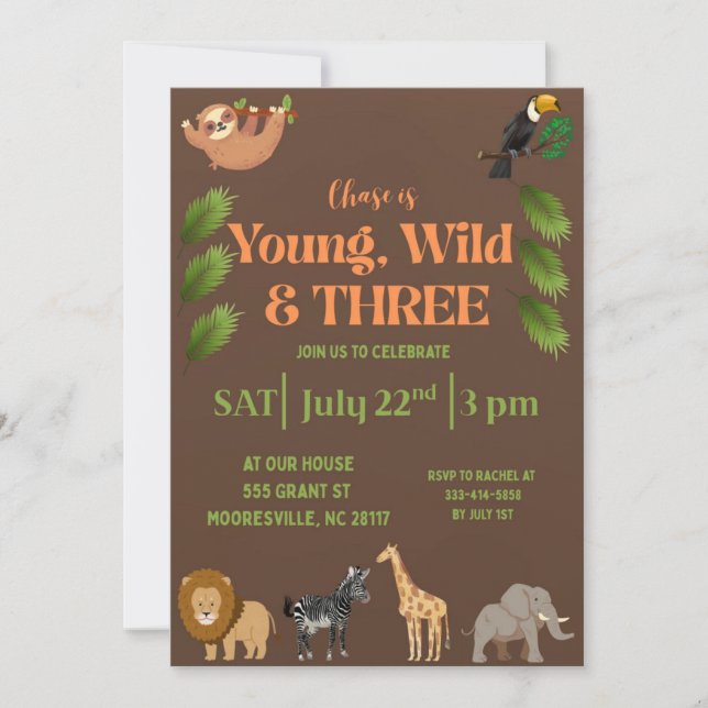 jeune sauvage & trois invitation (Devant)