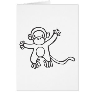 Jeune singe dans le croquis noir et blanc