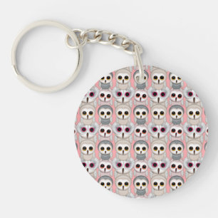 Jeunes Hiboux sur Motif Rose