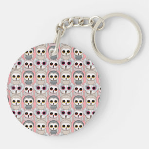 Jeunes Hiboux sur Motif Rose