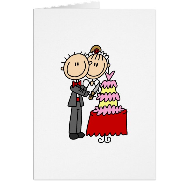 Jeunes mariés par la carte de gâteau de mariage (Devant)