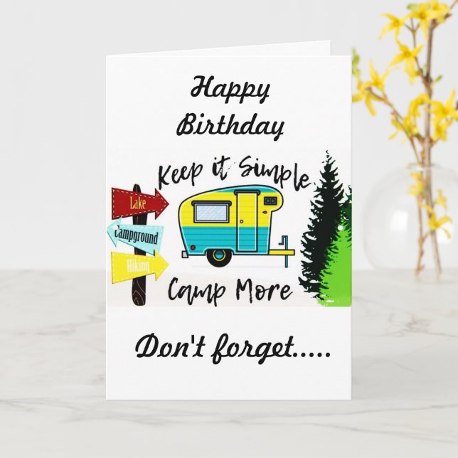 **JEUX ANNIVERSAIRE** À MA CARTE DE CAMPER PRÉFÉRÉ (Fleur jaune)