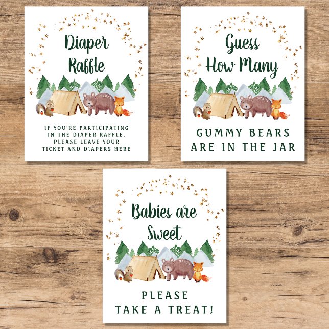 Jeux de Baby shower Woodland Faveurs jeu d'affiche (Créateur téléchargé)