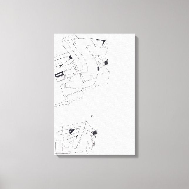 Jeux de Construction Building's Games Drawing 2 C Canvas Print (Front)