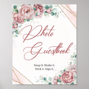 Jeux de livre d'or photo floral eucalyptus blush