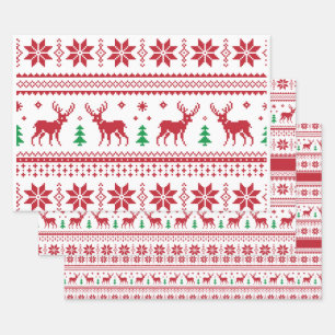 Jeux de papier de conception de Noël Fair Isle