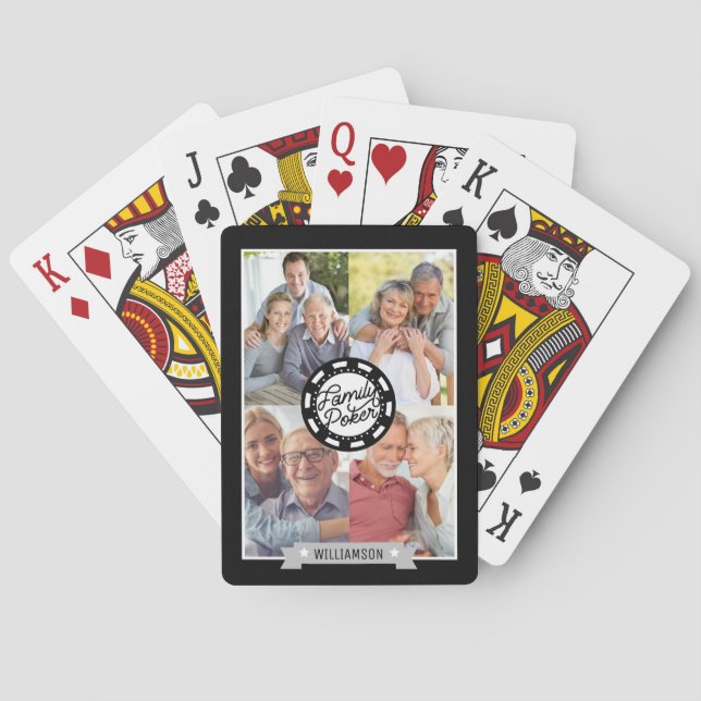 Jeux de Poker de famille personnalisés Nuit Photo  (dos)