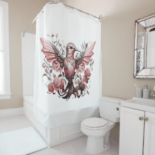 Jeux de rideaux de douche de colibris colorés