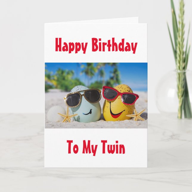 JEUX STYLE DE PLAGE ANNIVERSAIRE À MA CARTE "TWIN" (Devant)