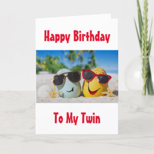 JEUX STYLE DE PLAGE ANNIVERSAIRE À MA CARTE "TWIN"