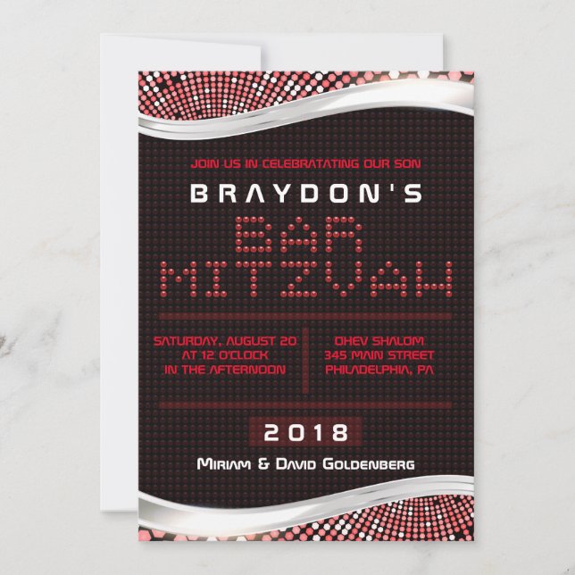 JEUX VIDÉO Invitation du Bat mitzvah de la barre r (Devant)
