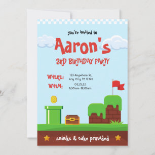 Jeux vidéo Invitations d'anniversaire