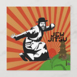 Jew Jitsu Card | Jewish Bar Mitzvah Gifts<br><div class="desc">Excellent gift for your upcoming Bar Mitzvah! 

This awesome invitation card contains a black graphic design and black text,  looks best on a light background colour.


jew humour funny jews "ju jitsu" "jew jitsu" hilarious jewish hebrew</div>