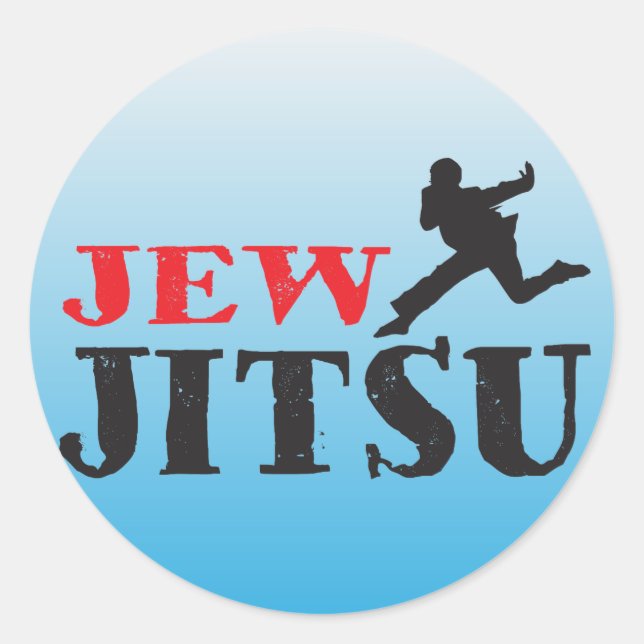 Jew Jitsu - Funny Jewish humour Classic Round Sticker (Front)