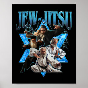 Jew Jitsu Karate Funny Hanukkah Jiu Jitsu Martial  Poster