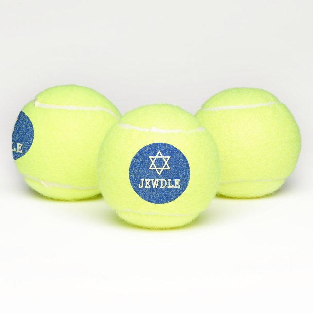 Jewdle Jewish Hanukkah Chanukah Blue White Star Tennis Balls (Multi)