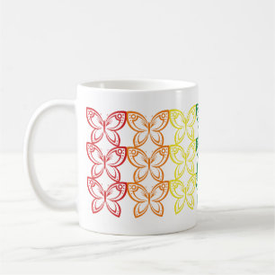 Jewel Butterflies Outline Coffee Mug