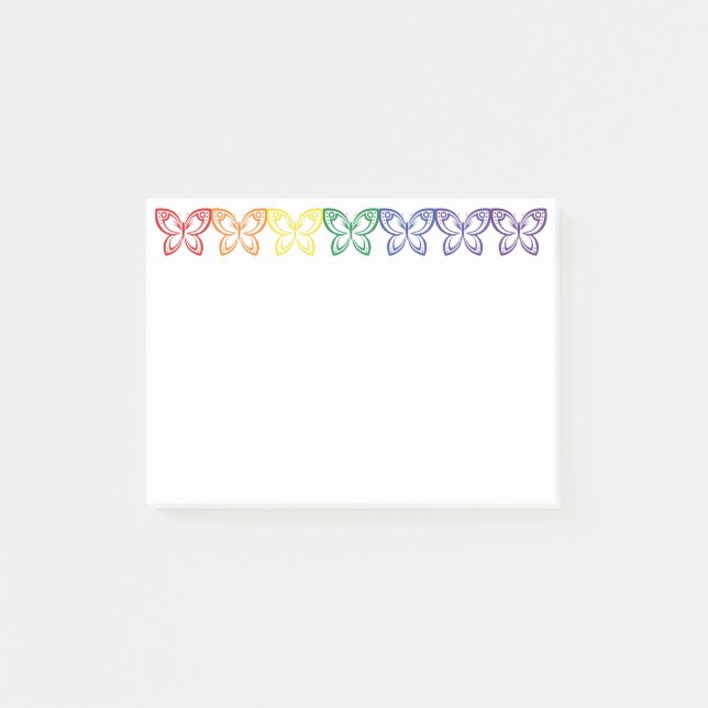 Jewel Butterflies Outline Post-it Notes (Front)