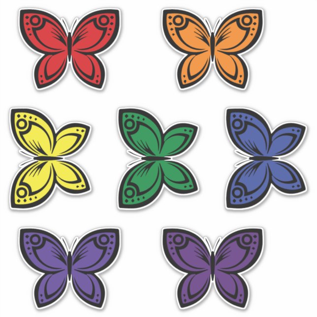 Jewel Butterflies Sticker Set (Front)