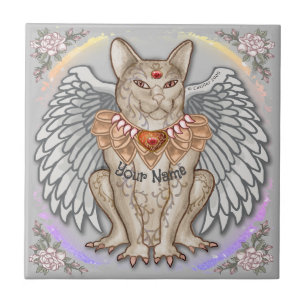 Jewel Cat Gargoyle  Tile