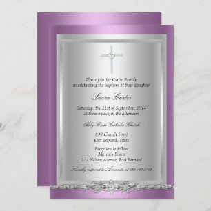 Jewel Cross Baptism/Christening Invitation