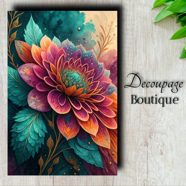 Jewel Dahlia Decoupage Tissue Paper (Jewel Dahlia Decoupage Tissue Paper)