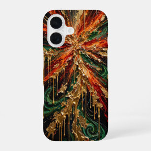 Jewel Explosion - Vibrant Emerald Violet Pink Gold iPhone 16 Case