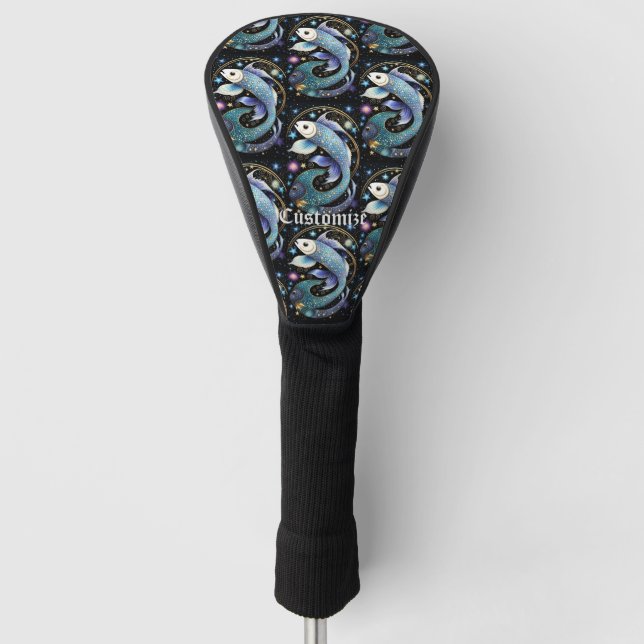 Jewel Galaxy Zodiac Pisces Golf Head Cover (Front)