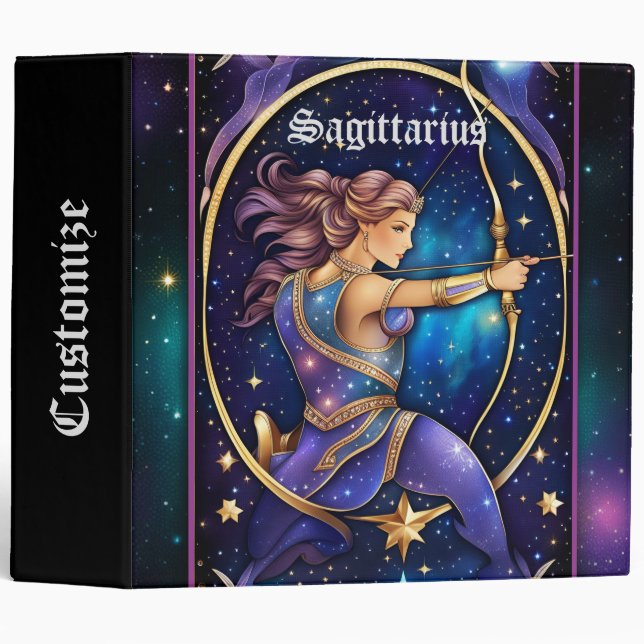 Jewel Galaxy Zodiac Sagittarius Binder (Front/Spine)