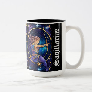 Jewel Galaxy Zodiac Sagittarius Two-Tone Coffee Mug