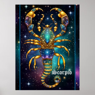 Jewel Galaxy Zodiac Scorpio Poster