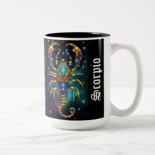 Jewel Galaxy Zodiac Scorpio Two-Tone Coffee Mug