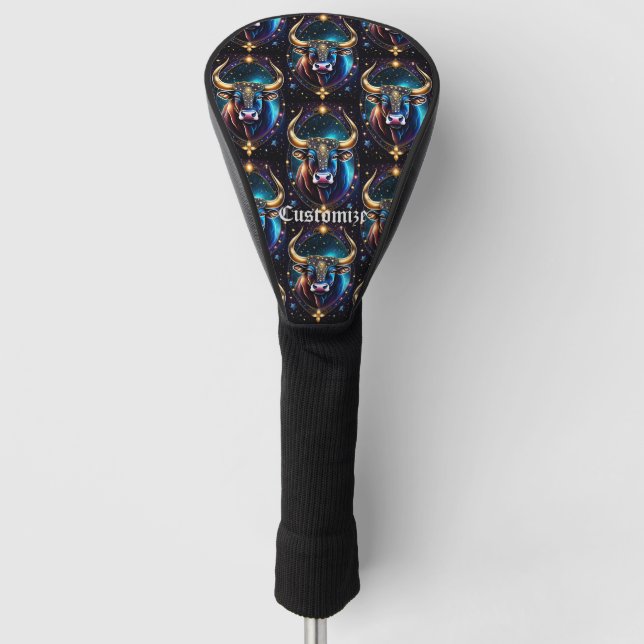 Jewel Galaxy Zodiac Taurus Golf Head Cover (Front)