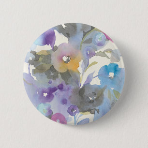 Jewel Garden   Purple Pastel Petals 2 Inch Round Button