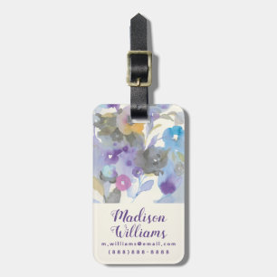 Jewel Garden   Purple Pastel Petals Luggage Tag
