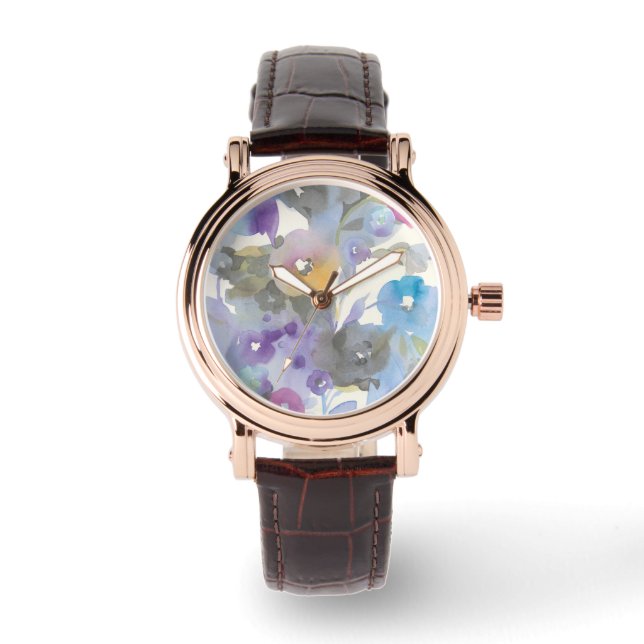 Jewel Garden | Purple Pastel Petals Watch (Front)