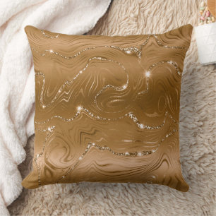 Jewel Gold Glittery Glitz  Throw Pillow