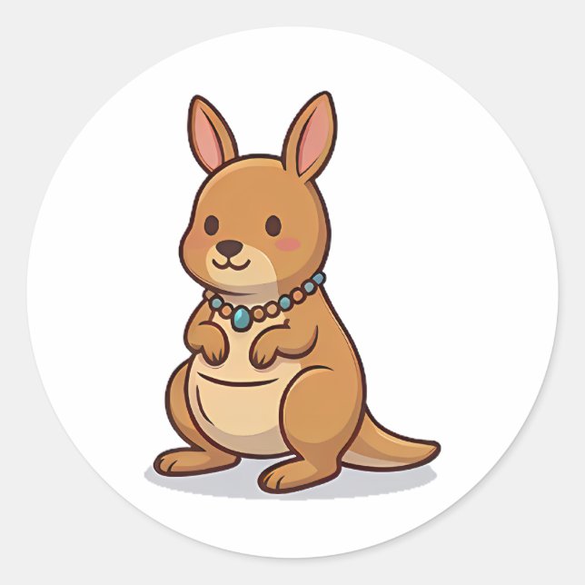 Jewel Kangaroo Classic Round Sticker (Front)