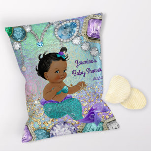 Jewel Mermaid Baby Shower Chip Bag Wrapper